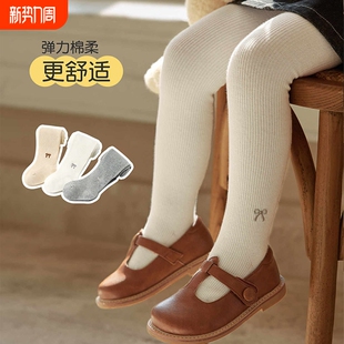 女童连裤袜春秋薄款2026宝宝打底袜白色裤袜外穿配裙子儿童打底裤