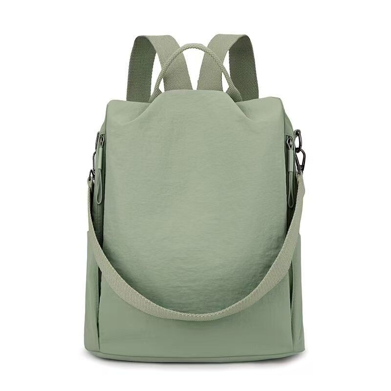 时尚2026年新款大容量休闲旅行简约轻便日常帆布双肩大包黑色防水