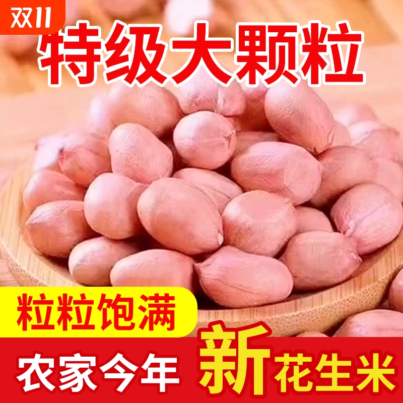 2025新货白沙花生米农家现剥大颗粒不带壳粉皮白皮新鲜花生仁榨油