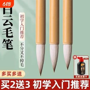 大白云毛笔兼毫羊毫初学者专用入门书法套装学生练字大中小加建白毛笔套装