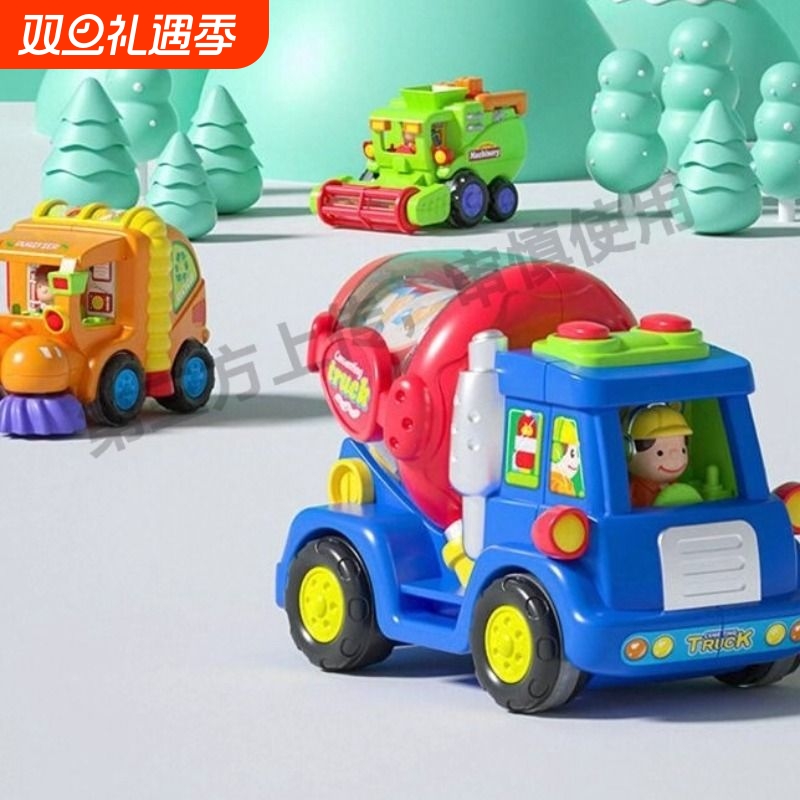 儿童惯性飞机超大号耐摔男孩玩具小汽车宝宝生日礼物早教吊车合金