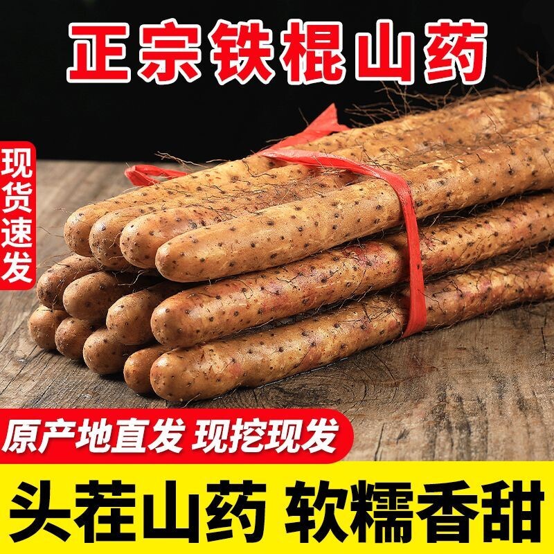 正宗河北农家垆土铁棍铁杆淮山怀山药新鲜5斤特产整箱小白嘴