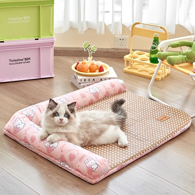 猫窝狗窝夏天四季通用泰迪网红狗床夏季凉席降温沙发宠物睡垫