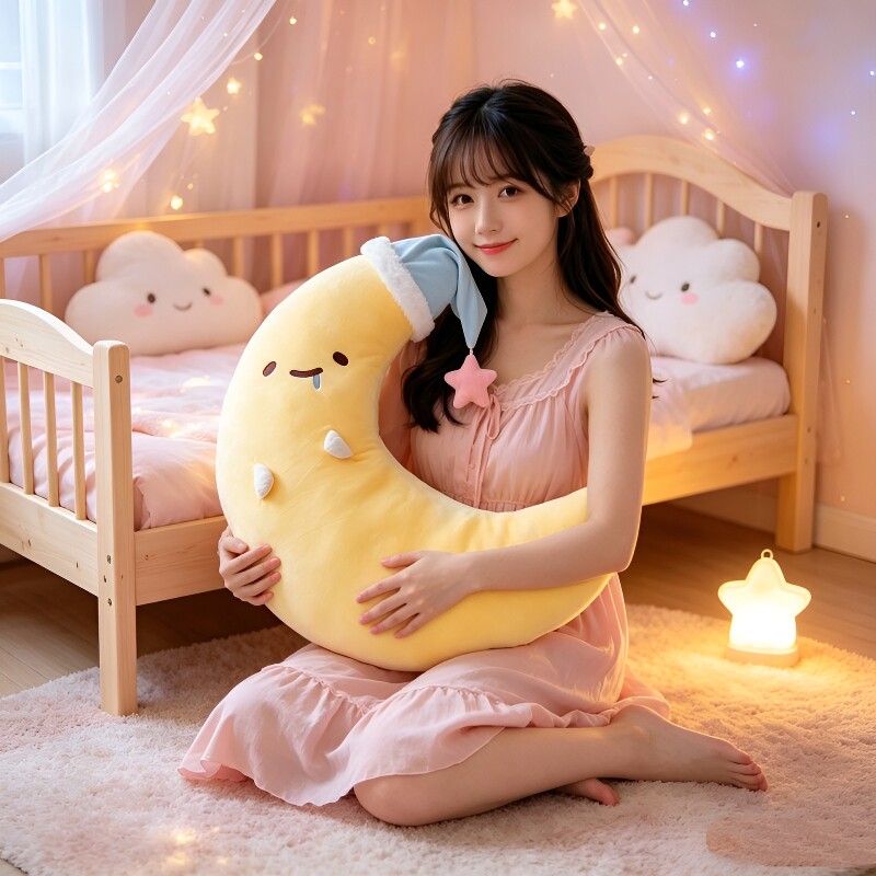 可爱毛绒抱枕女生睡觉专用图片
