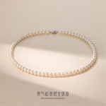 诸暨淡水珍珠项链S925银扣近圆强光颈链时尚百搭气质高贵节日礼物