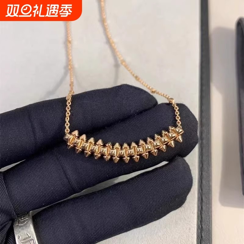 高货铆钉转动钉子项链女轻奢百搭小众设计高级感子弹头锁骨链