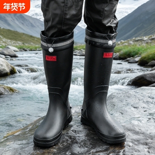 新款长筒时尚百搭雨鞋雨林徒步防水束口高筒雨靴钓鱼水靴胶鞋套鞋