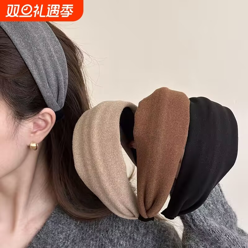 复古网红洗脸宽边太空棉高级感发箍简约气质韩系时尚头箍外出发饰