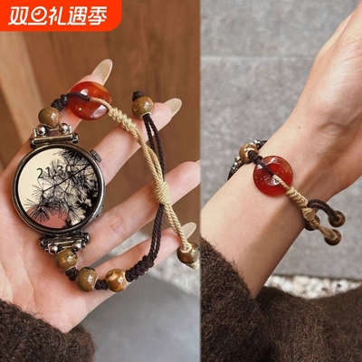陶瓷适用华为GT5表带新款gt4串珠GT3智能手表watch5男女款腕带夏天小米watchs4高级新中式41mm古风女表国风