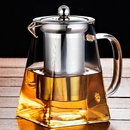 玻璃泡茶壶家用花茶水壶耐高温加厚耐热过滤水壶煮茶壶四方冲茶壶