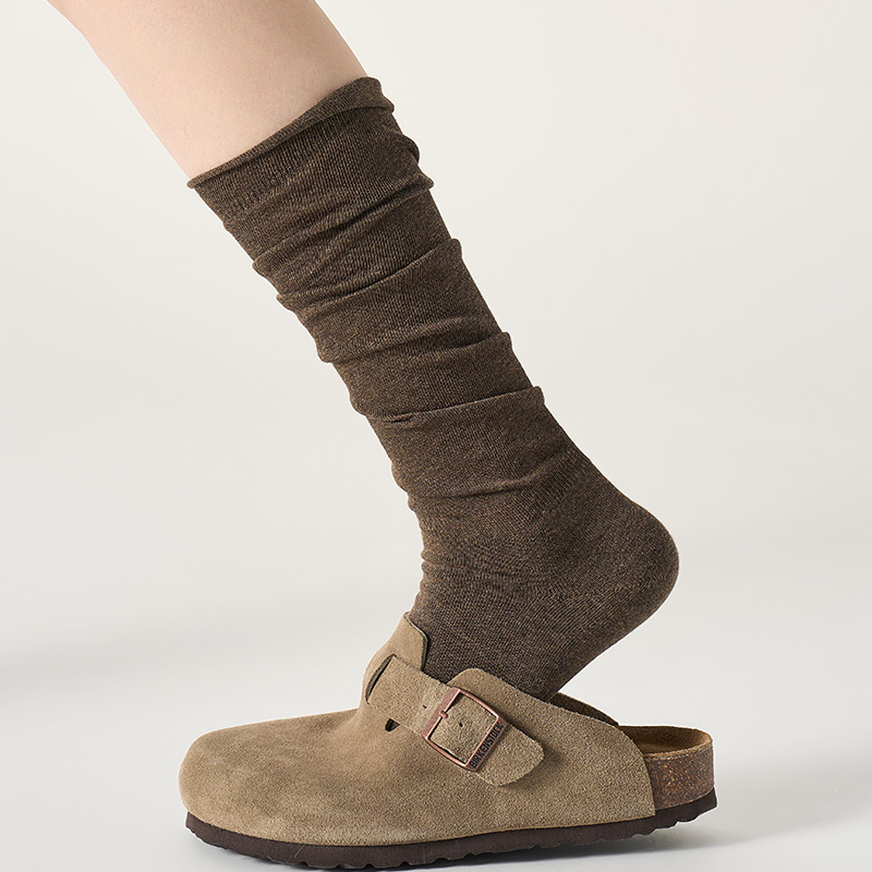 美拉德咖色长筒袜堆堆袜