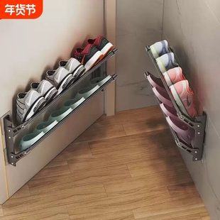 门后鞋架可折叠家用折叠壁挂式收纳浴室门上鞋架子拖鞋鞋子简易