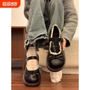 春季 圆头Lolita小皮鞋 女2025蝴蝶结新款 英伦风日系平底玛丽珍单鞋