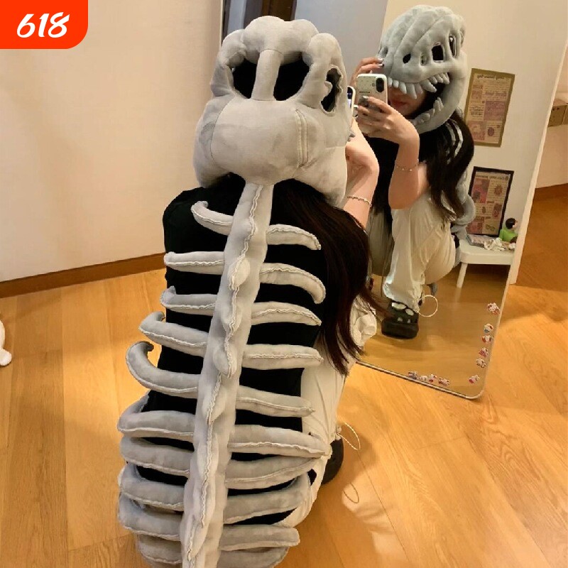 鹿晗同款恐龙骨架外骨骼头套恐龙帽子玩偶儿童生日礼物玩具动物