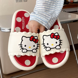 超可爱kitty猫拖鞋女款夏季家居浴室防滑外穿凉拖鞋防臭居家卡通