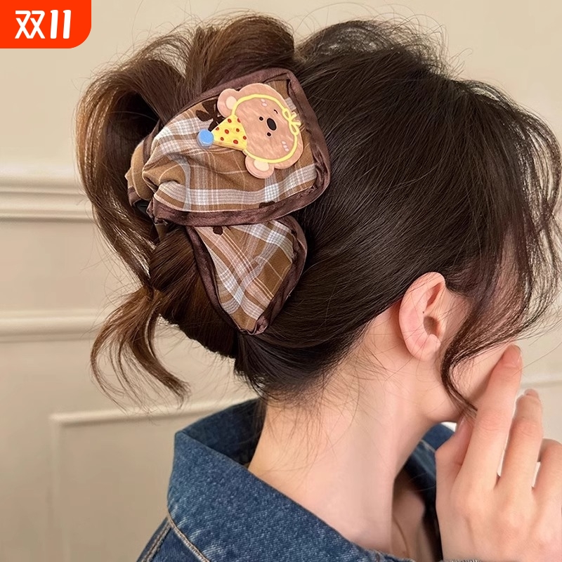 原创设计~可爱卡通抓夹女2025新款发量大发夹后脑勺高级感鲨鱼夹