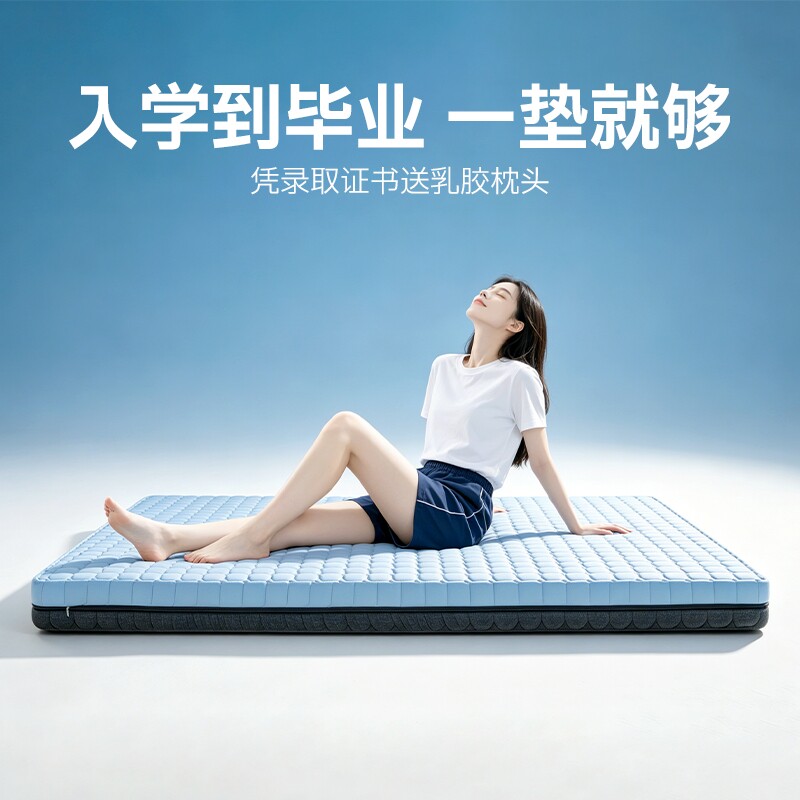 泰国乳胶床垫5cm双面夏季冰丝凉垫学生单人宿舍海绵垫子防水折叠