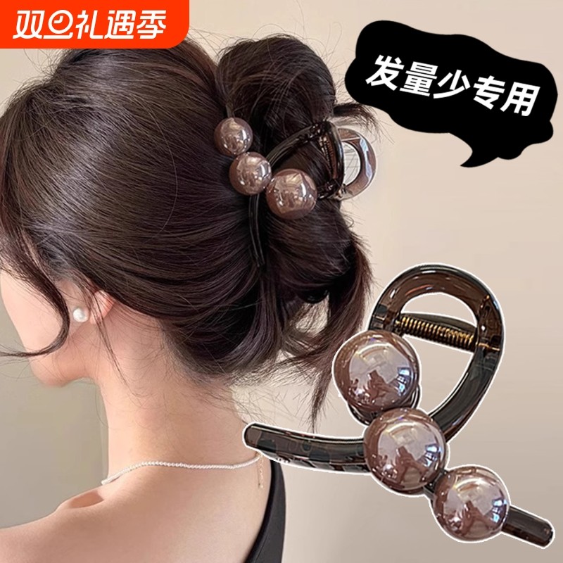 抓夹女发量少发夹女2025新款高端鲨鱼夹中号高级感后脑勺头饰发饰