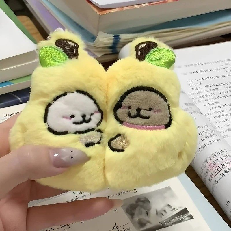 永不分梨钥匙扣线条小狗书包挂件情侣对扣可爱毛绒磁吸款包包r