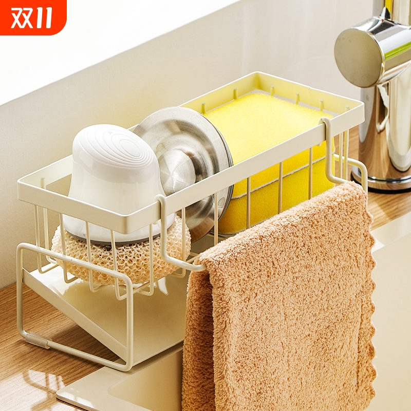 热蔻厨房置物架沥水架抹布收纳水龙头洗菜池洗碗水槽用品收纳神器