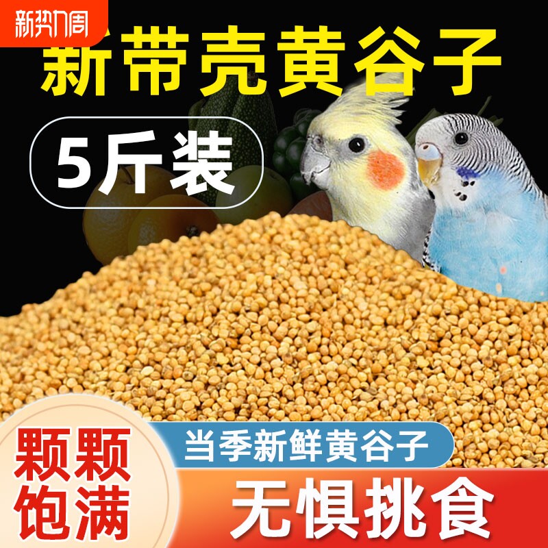 鸟粮新黄谷子鹦鹉专用饲料食粮带壳小米虎皮玄凤牡丹玉鸟珍珠鸟食