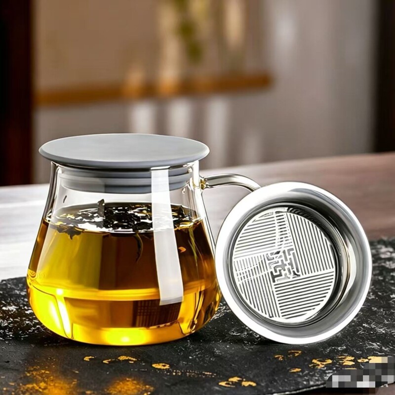 高颜值茶壶茶水分离懒人泡茶神器耐高温玻璃冲茶器加厚泡茶壶茶具图片