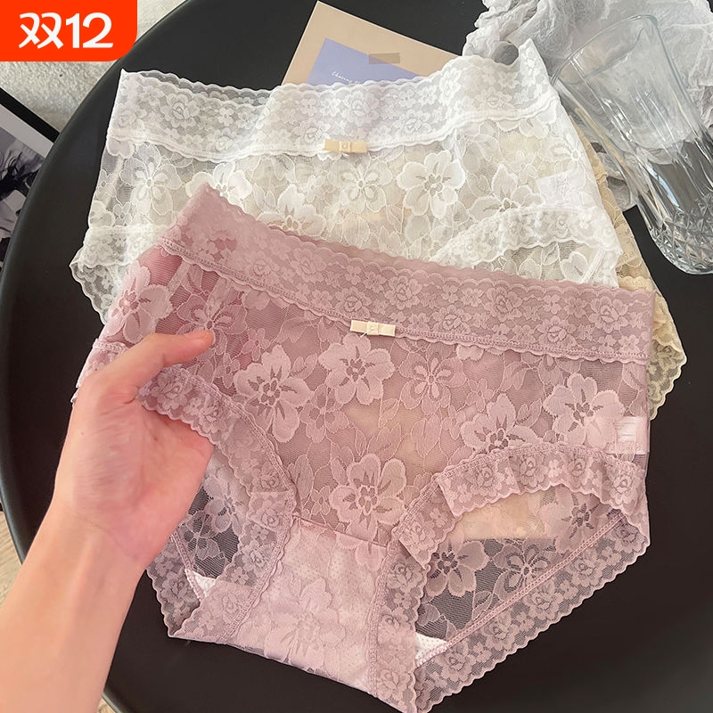 蕾丝内裤女士2025新款纯棉全棉抗菌裆大码无痕女生夏季薄款三角裤