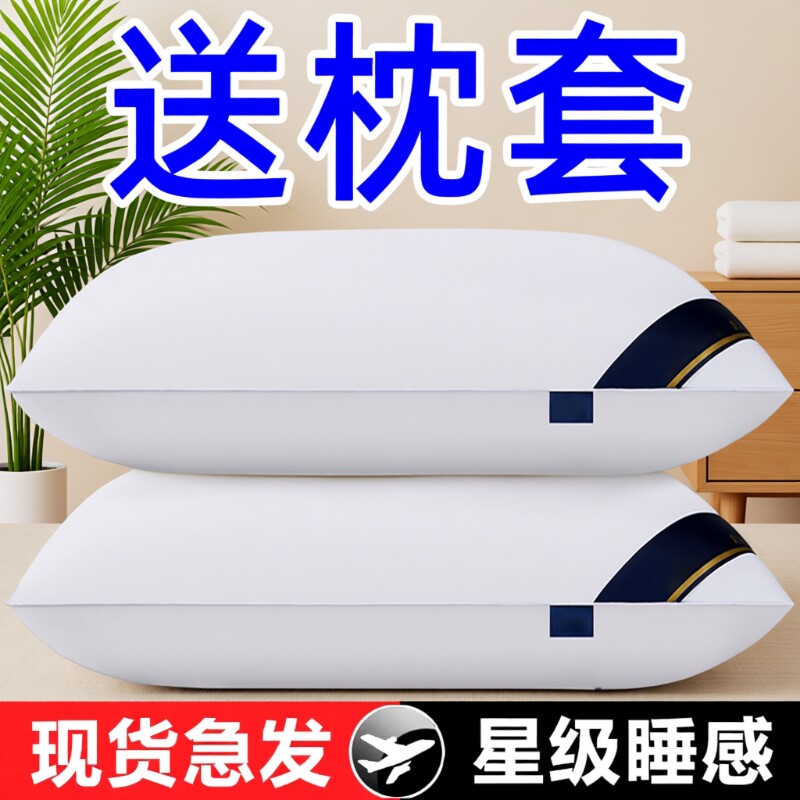 酒店同款枕头一对装护颈椎枕芯带枕套家用男女软枕助眠羽丝绒宿舍