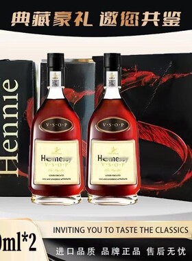 法国进口轩仔vsop 1L双支原装礼盒白兰地送礼法国40度洋酒宴请