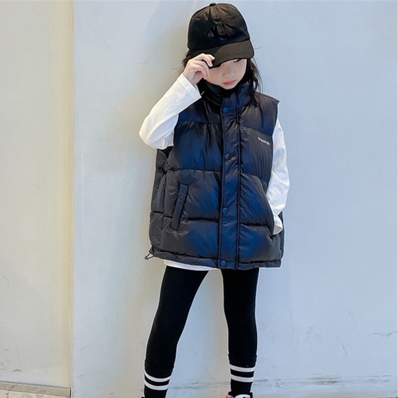 男女童羽绒棉马甲秋冬季2025新款儿童中大童加厚洋气坎肩外穿棉服