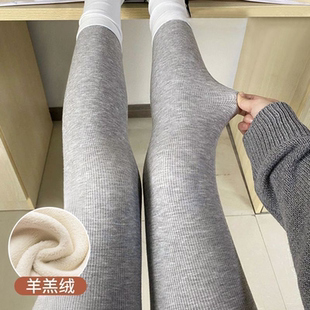 女秋冬季 棉裤 2025新款 保暖裤 灰色浅灰 外穿显瘦加厚秋裤 加绒打底裤