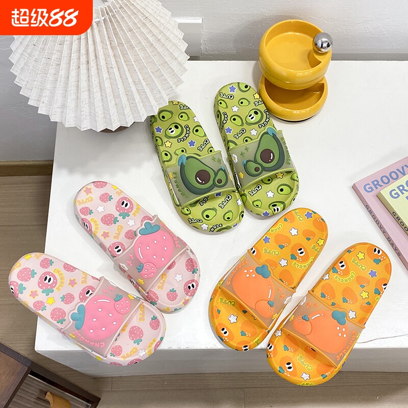 可爱一字拖女夏外穿2026新款居家室内浴室防滑软底凉拖鞋鞋子草莓