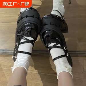 英伦风厚底小皮鞋女2024新款秋天配裙子百搭单鞋Lolita玛丽珍鞋女