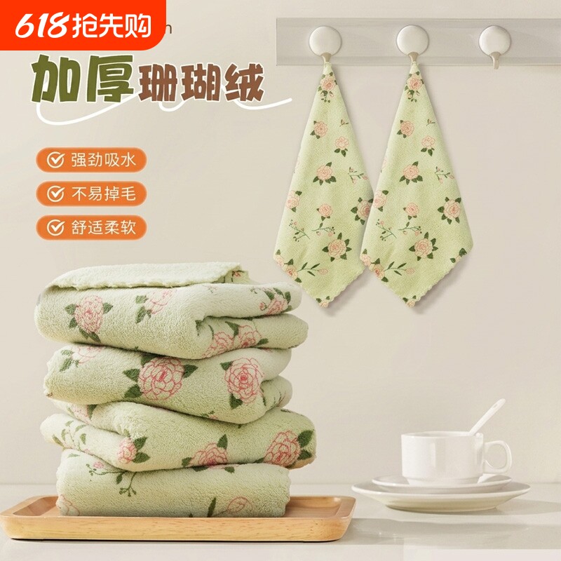 抹布吸水加厚洗碗布厨房抹布不易掉毛沾油大号擦桌专用清洁百洁布