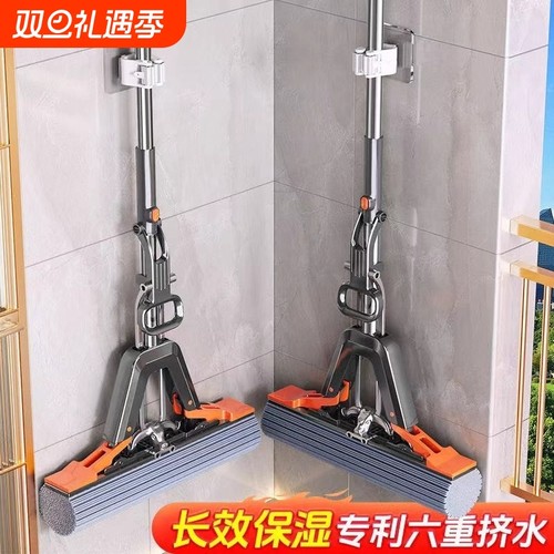海绵吸水拖把2025新款家用一拖净拖地神器免手洗胶棉地拖布厨房