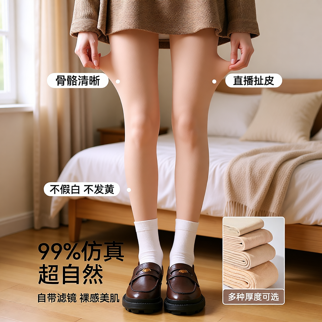 打底裤连袜肉色秋冬季外穿保暖踩脚连裤袜光腿神器女加绒加厚塑形