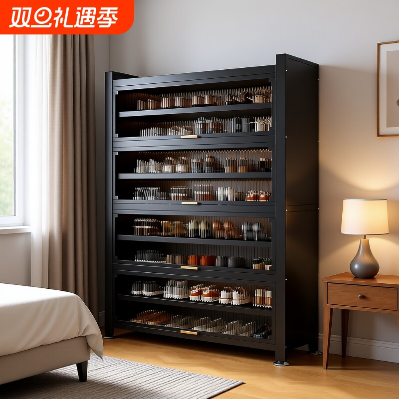 家用多层鞋柜钢制收纳柜子卧室客厅多层儿童鞋柜简易衣柜杂储物柜