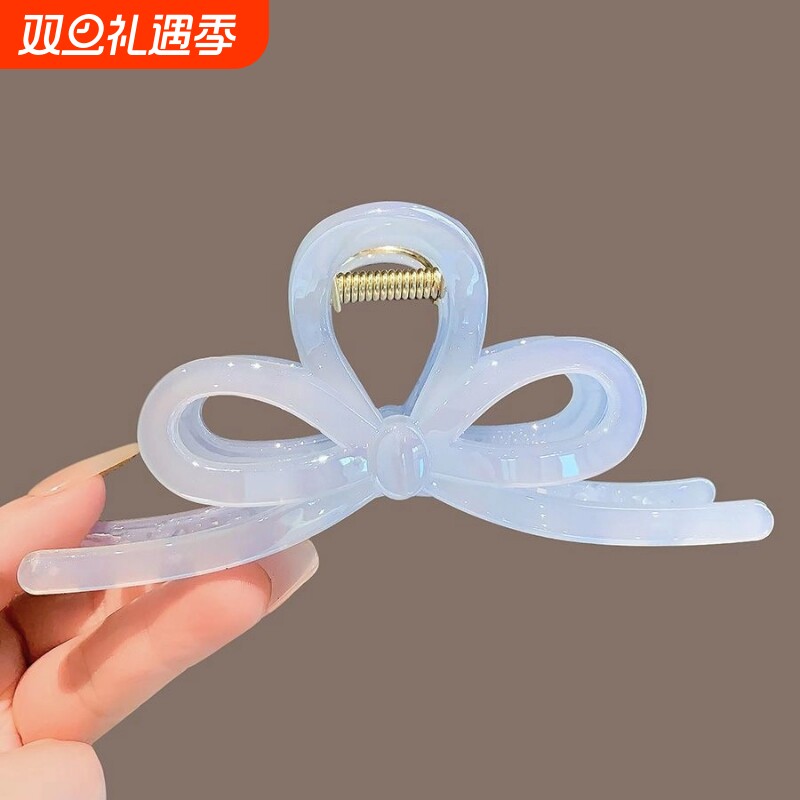 咸鱼抓夹韩国高级感人鱼姬幻彩蝴蝶结大抓夹女后脑勺盘发鲨鱼夹马