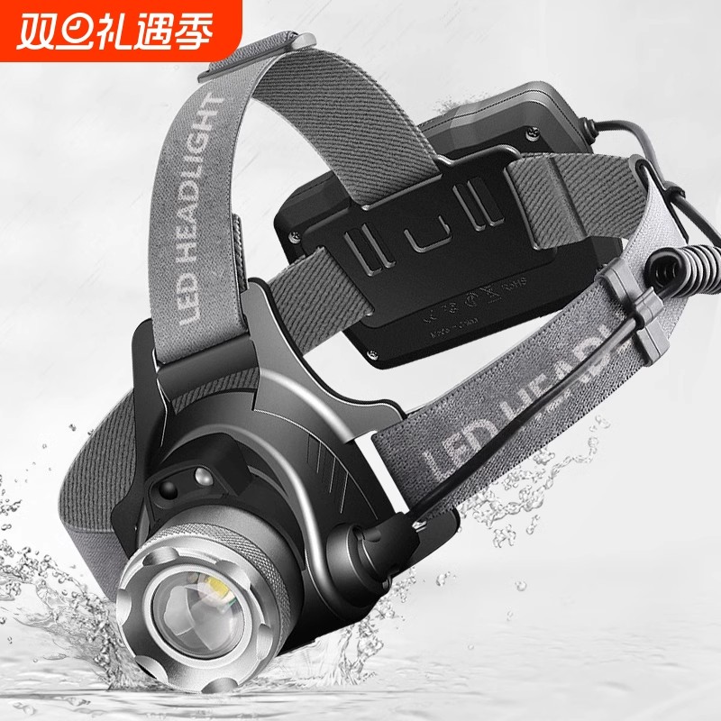 头灯强光充电超亮头戴式夜钓鱼感应家用矿led手电筒疝气续航应急