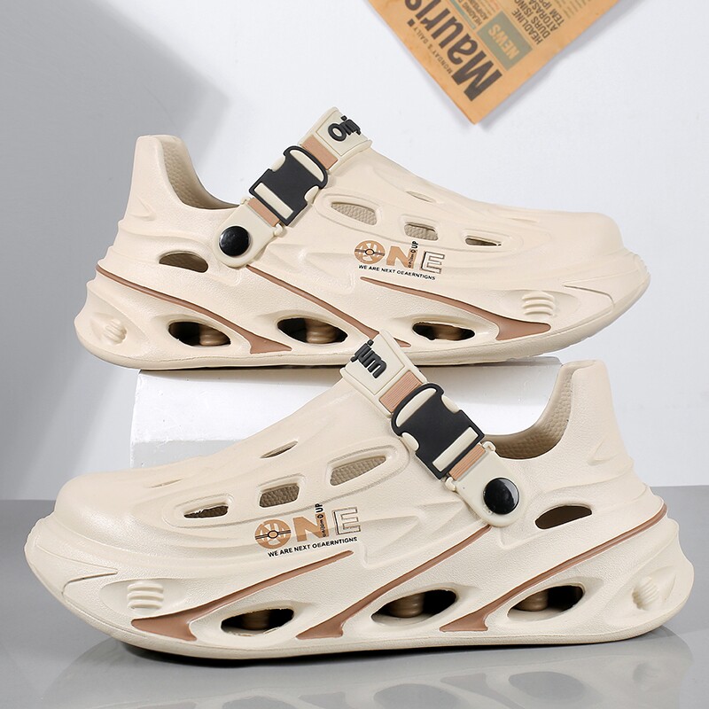 包头拖鞋男夏季外穿开车防滑耐磨凉鞋户外运动休闲软底沙滩洞洞鞋