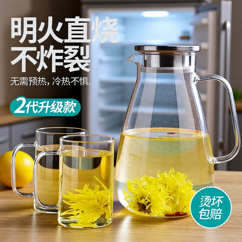 玻璃北欧风耐高温冷水壶破损包赔