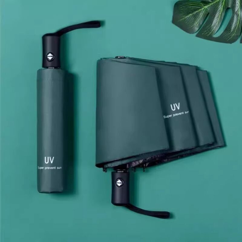 折叠全自动雨伞防晒大号伞晴雨两用遮阳防紫外线LOGO黑胶伞