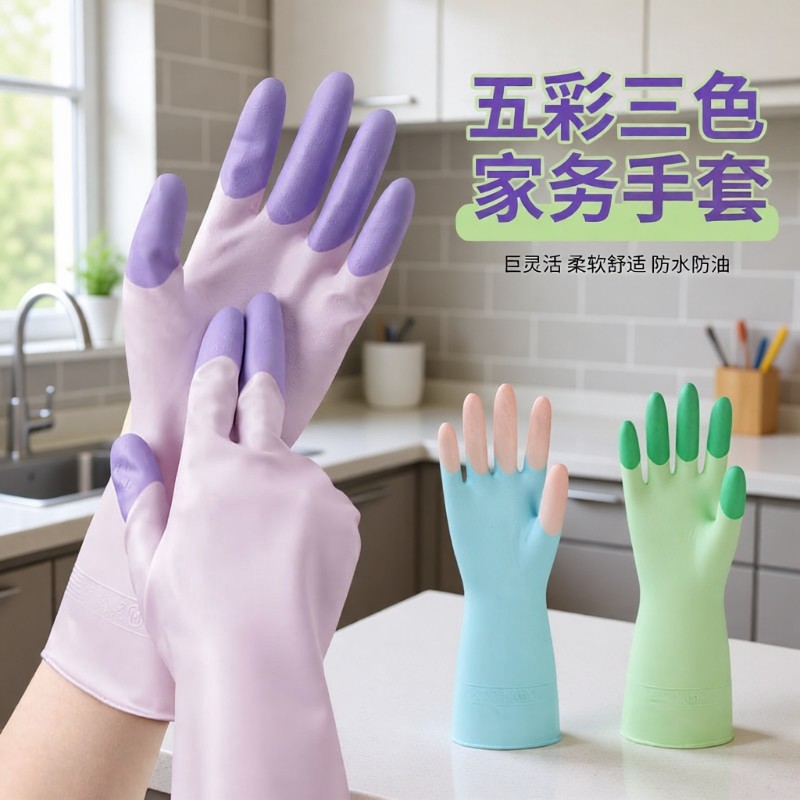 手套家务洗碗厨房耐用专用乳胶橡胶食品级耐用耐穿刺防油厨房手套