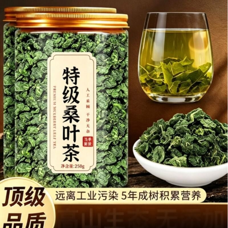 霜桑叶茶霜后桑叶茶霜打桑叶特级泡水喝正品无熏无染养生作用新鲜