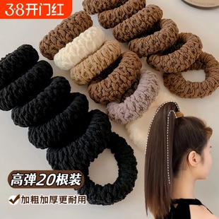 新款加厚加粗发饰头绳加宽扎头发橡皮筋发圈高马尾高弹力耐用发绳