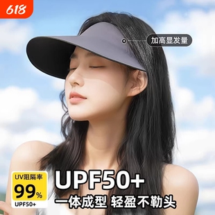 无痕一体遮阳防晒帽子防紫外线女太阳夏季新款空顶折叠运动大帽檐