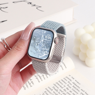 适用iwatchS11表带ultra3新款s10苹果手表s9手表带卡扣尼龙编织iwatchS8男生运动watchSE3女款高级s5创意腕带