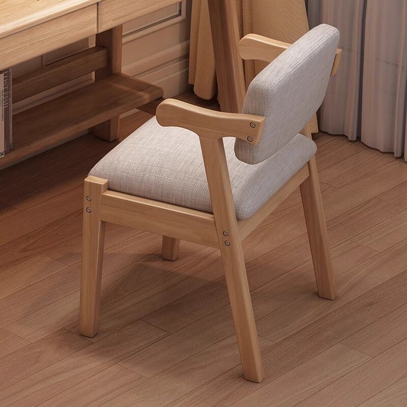 实木书桌椅餐椅家用卧室凳子电脑椅书房办公学习靠背椅子久坐扶手