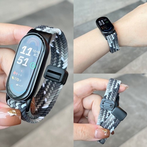 适用小米手环9表带8手表7腕带6智能10nfc版运动5磁吸4编织3男女生九代新款八替换带七夏天透气尼龙手腕带配件