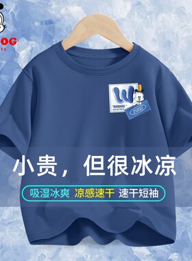 儿童短袖男童冰丝速干t恤